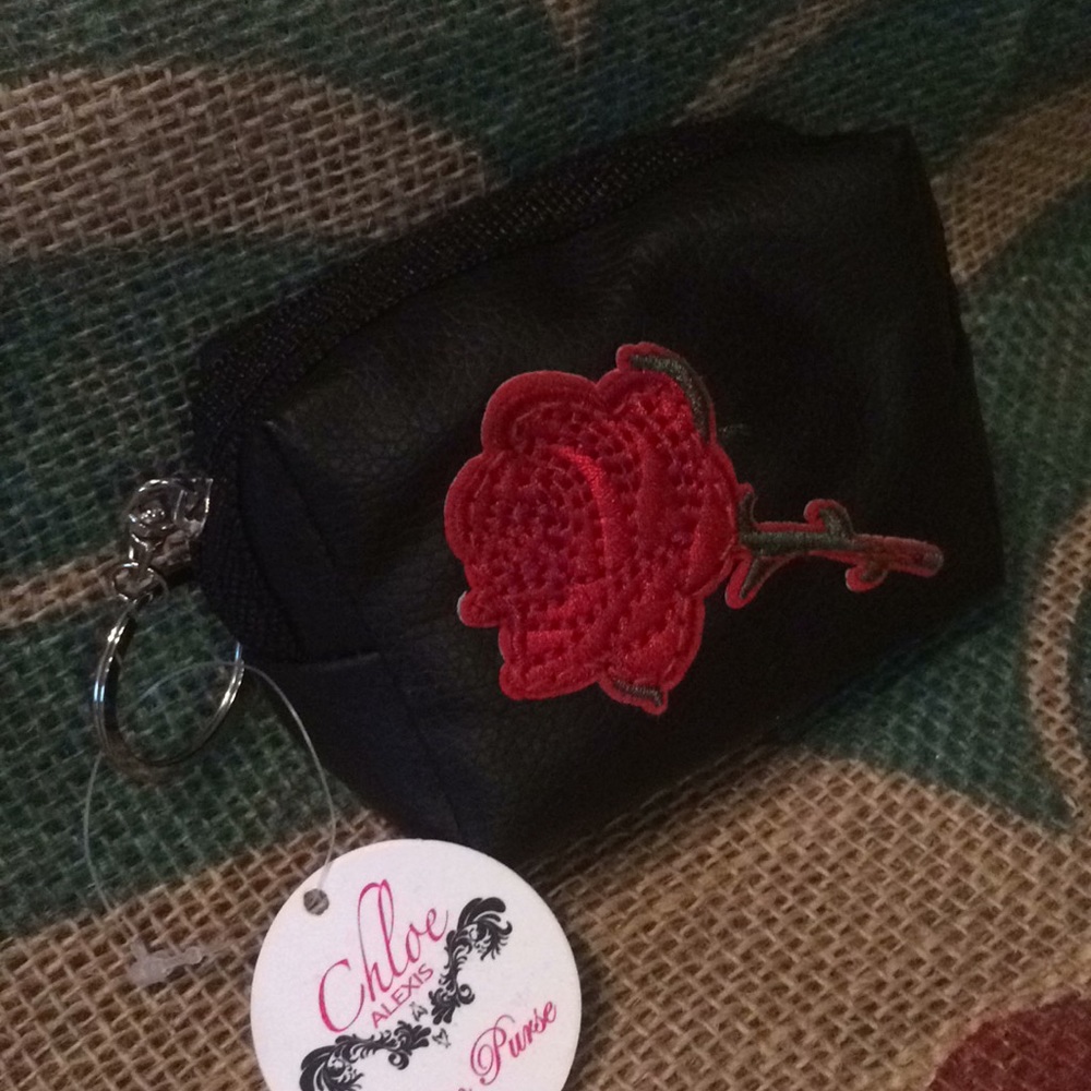 NWT Khloe Alexis American Beauty 4x4" Coin Purse.